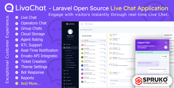 LivaChat - Laravel Open Source Live Chat Application