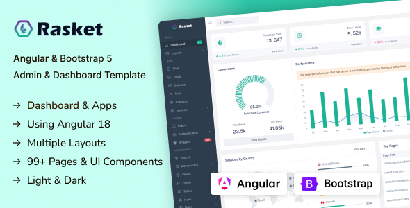 Rasket - Angular & Bootstrap Admin Dashboard Template