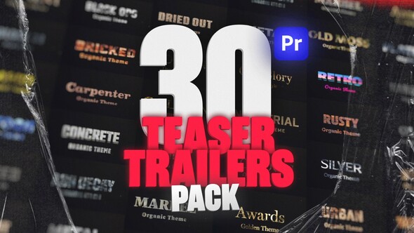 3D Text Titles Teaser Trailer Pack for Premiere Pro: Epic, Action, Cinematic, Coming Soon & More