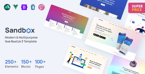 Sandbox - Modern & Multipurpose NuxtJs Template