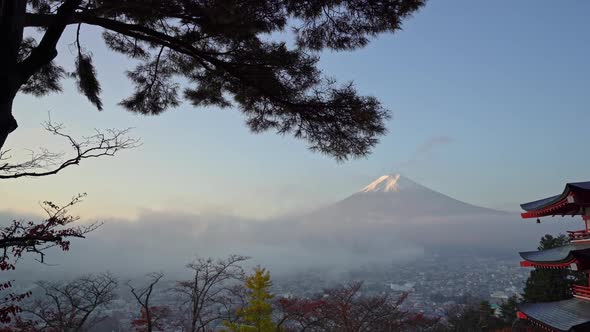 Beautiful nature in Kawaguchiko with Mountain Fuji in Japan