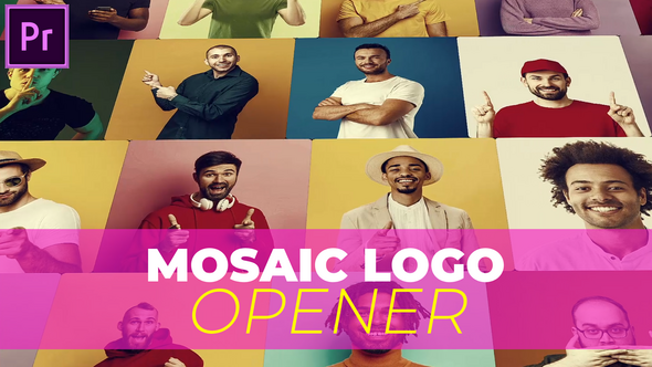 Mosaic Logo Opener MOGRT for Premier Pro