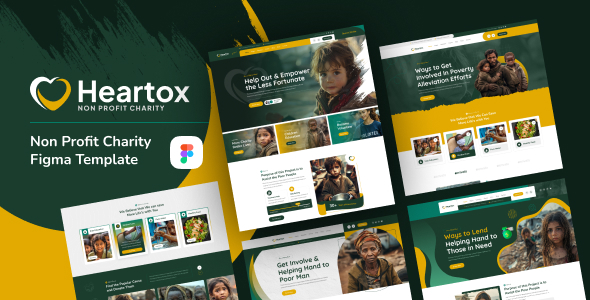 Heartox – Non Profit Charity Figma Template – 0 Sold!