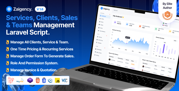 Zaigency – Services, Clients, Sales & Teams Management Laravel Script