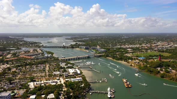 Aerial Drone Video Jupiter Inlet Florida United States