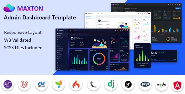 Maxton - Bootstrap5, Laravel, Angular, ASP.Net, MVC, Nodejs, Symfony, Django, php, YII, CodeIgniter