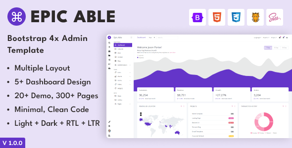 Epic Able - Bootstrap 4x Admin Dashboard Template and ui kit