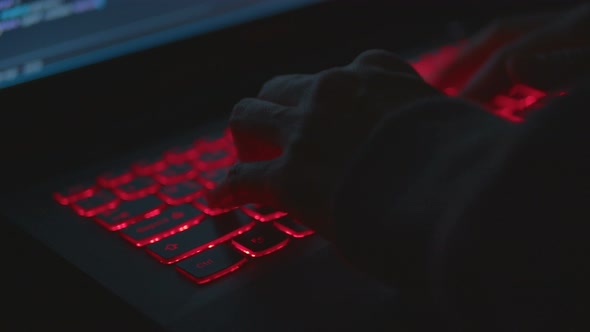 Hacker Working At Night