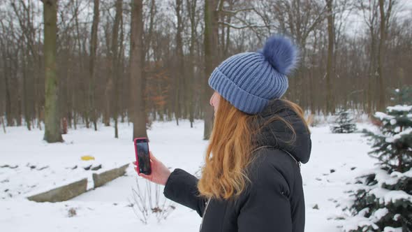 Woman Recording A Video Blog