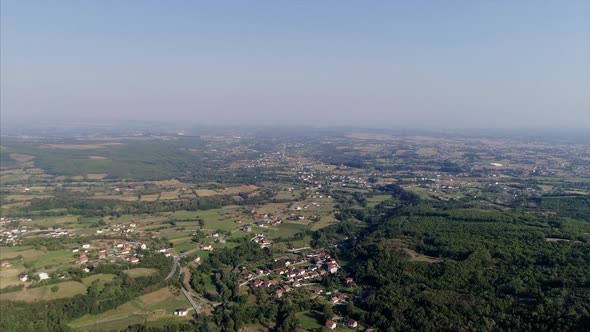 Birds Eye of Peje City or Pec Outskirts of Kosovo From a Distance