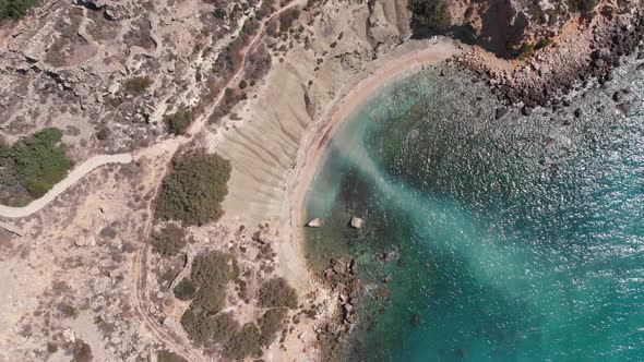 Aerial drone video from western Malta, Mgarr area, Fomm ir-Rih bay.