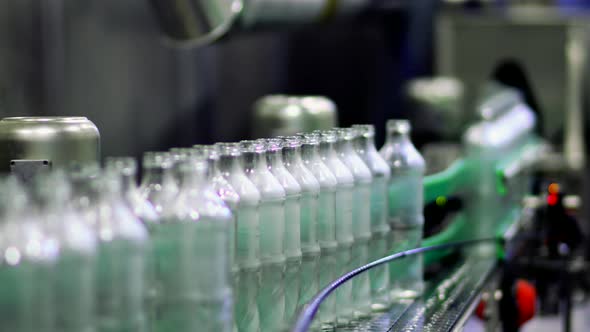 Glass Bottles on the Conveyor New