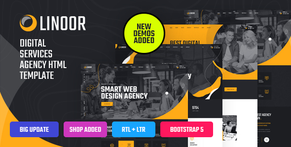 Linoor - Digital Agency Services HTML Template