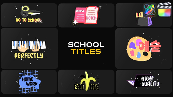 Sticker School Titles for FCPX alt