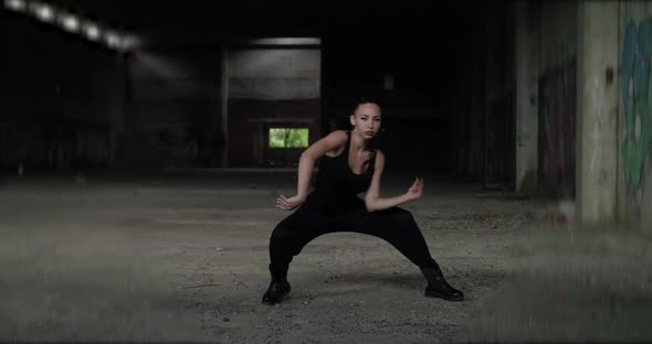 Brutal Girl Dances Freestyle in an Abandoned Building