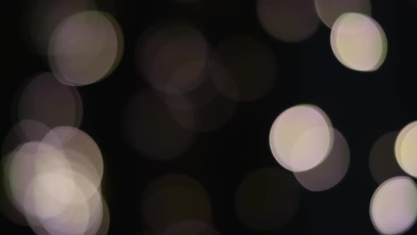 Abstract Lights White Bokeh Black Background