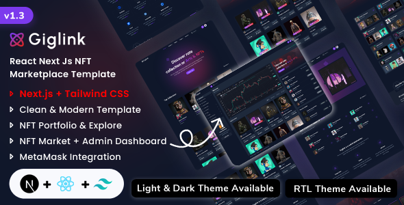 Giglink - Next Js NFT Marketplace Template + Admin Dashboard