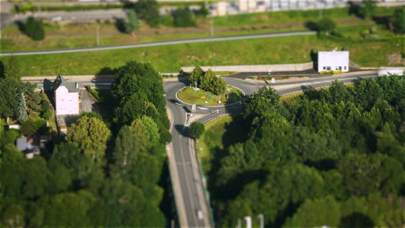 Traffic Timelapse Roundabout with TiltShift Effect