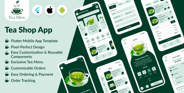 TeaBliss - eCommerce App for Tea Shop - Flutter Mobile App Template | Android & iOS