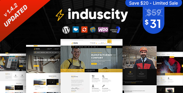 Induscity – Factory and Manufacturing WordPress Theme