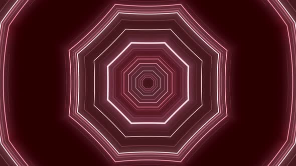 Red Digital Sci Fi Hex Tunnel Background