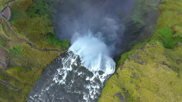 Above View of Skogafoss Waterfall, Iceland