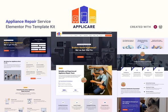 Applicare - Home Appliance Repair Services Elementor Pro Template Kit