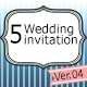 5 Wedding Invitation 7x7 Ver.04 - GraphicRiver Item for Sale