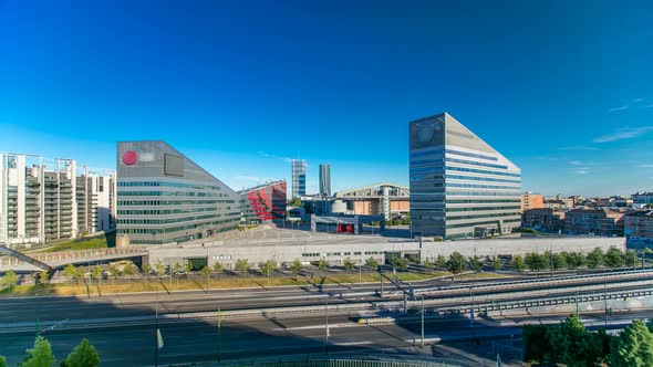 Modern Buildings in the New Area of Portello Timelapse Milan Italy