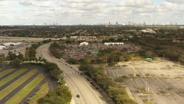 Covid 19 Coronavirus Testing And Vaccine Sites Miami Aerial Footage