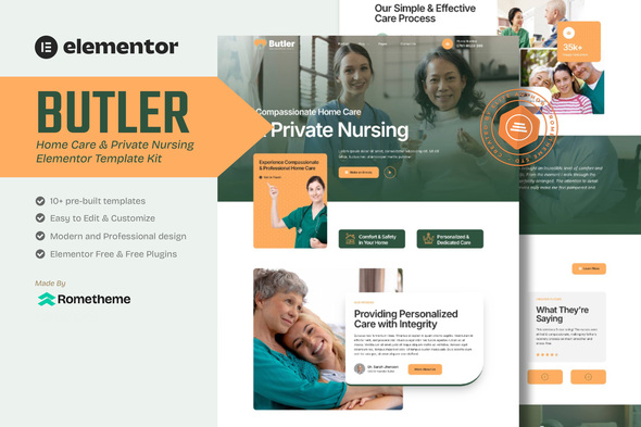 Butler – Home Care & Private Nursing Elementor Template Kit – 0 Sold!