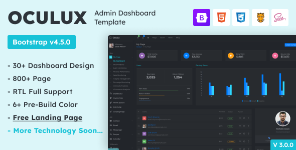 Oculux - Bootstrap 4.5.0 Admin Dashboard Template & UI KIT