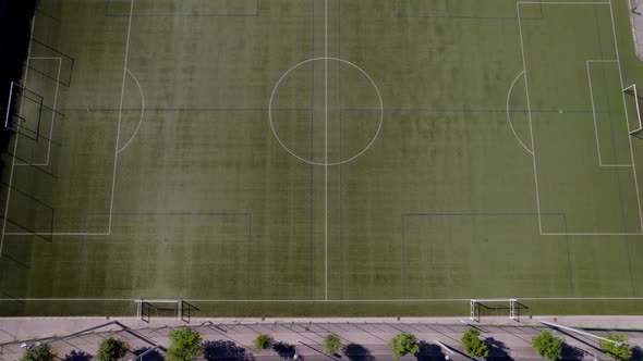 The football or soccer field in the south of France. Montpellier.