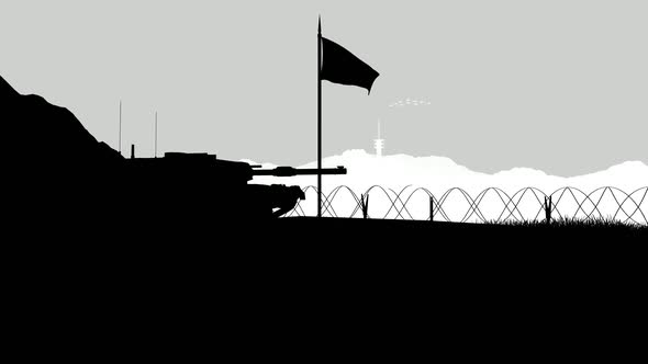 Silhouette Military Border Patrol Tank