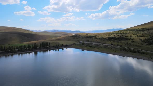 lake mountains landscape