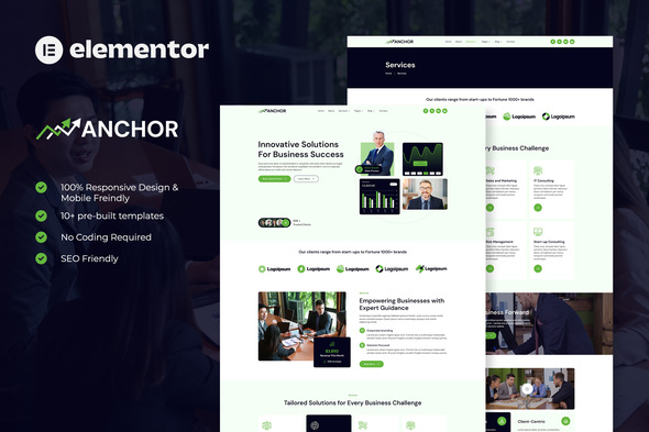 Anchor – Business Consulting Elementor Template Kit – 0 Sold!