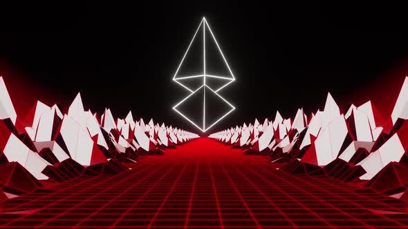 Ethereum Red Crypto Road Background HD