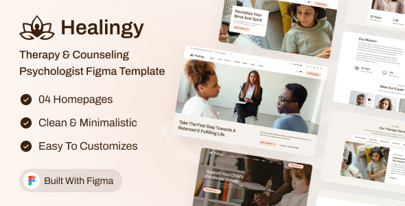 Healingy – Therapy & Counseling Psychologist Figma Template – 0 Sold!