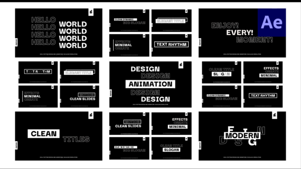 12 Clean RGB Glitch Titles / Ae alt