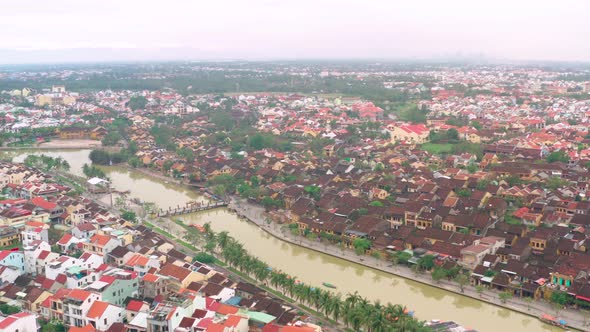 Aerial view of Hoi An ancient town after the flood