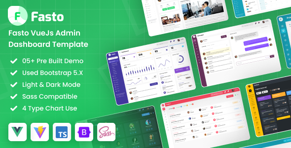 Fasto – VueJs Sass Admin Dashboard Template – 0 Sold!