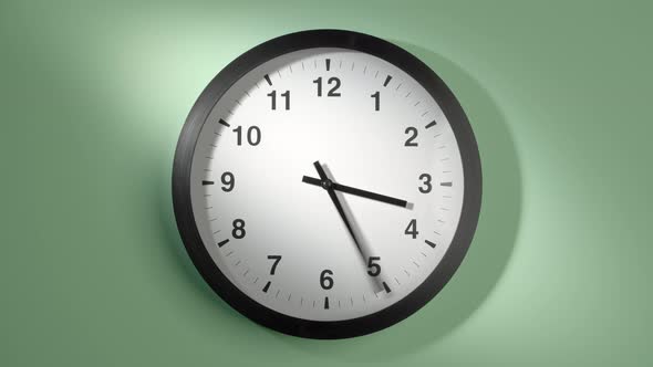 Clock Face On Light Green Wall