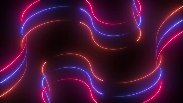 Abstract Neon Curved Wavy Lines alt