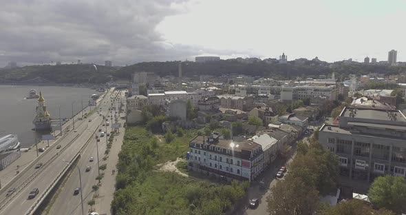 Old beautiful church, temple in Kontraktova Square in 4K the old cities of Europe