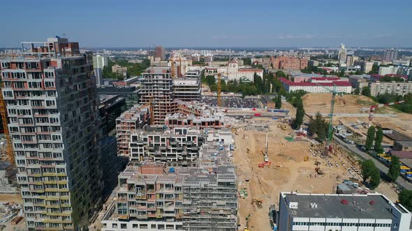 Drone Aerial View Modern Building Residential Complex Unit Home