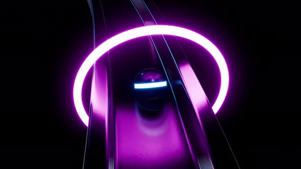 Rolling Neon Light Ball Vj Loop