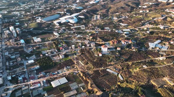 Dry Banana Plantations Aerial View 4 K Alanya Turkey