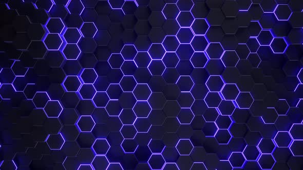 Hexagons Glowing Background 06 - 4K