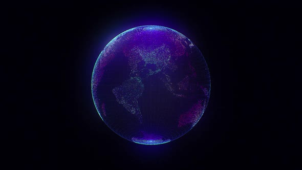 Abstract Futuristic Planet Earth Hologram