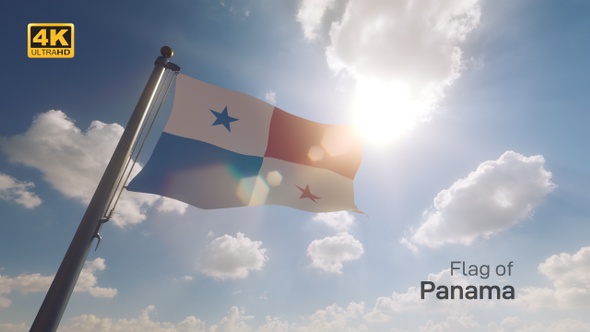Panama Flag on a Flagpole V2 - 4K